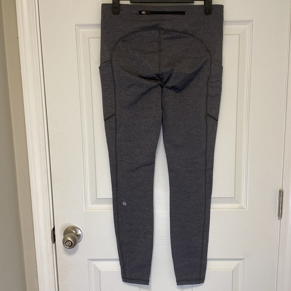 Dark Grey Lululemon size 8 Leggings with side pockets 28.” - Picture 5 of 9